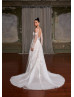 Beaded Ivory 3D Leaf Lace Tulle Romantic Wedding Dress